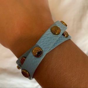 TORY BURCH blue and gold bangle